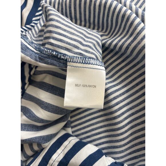 Jane + Delancey Blue and White Striped Long Convertible Sleeve Plus Size 1X - Picture 5 of 12
